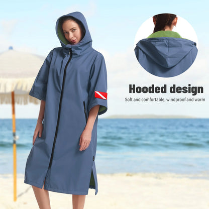Waterproof Changing Robe Back View — Cold Plunge Recovery Gear